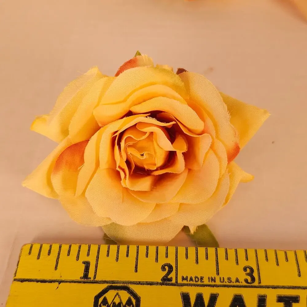 60 Peach Silk Rose Heads 3
